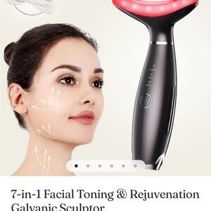 Galvanic Sculptor Facial Toning Device - Black and Red